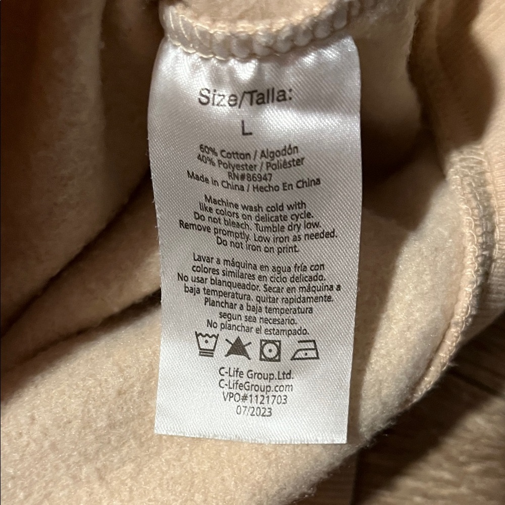 Nickelodeon Beige Crewneck Sweatshirt with SpongeBob and Patrick Graphic Size L - Picture 3 of 6